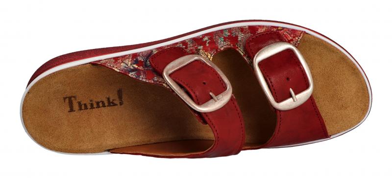 Think Damen Sandale/Nachhaltig/Schuhe für eigene Einlagen Meggie ROSSO Rot 6