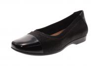 Clarks Damen Pumps/Ballerina/Schuhe für eigene Einlagen Un Darcey Cap black combi (Schwarz) 26144963