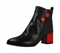 Charme Damen Stiefelette schwarz komb. (Schwarz) 1400