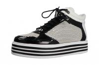 Gerry Weber Damen Halbschuh/Sneaker/Schuhe für eigene Einlagen Novara 04 schwarz/weiß (Weiß) G14404