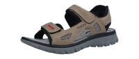 Rieker Herren Sandale 267 steppe/kiesel/schwar (Beige) 26761-65