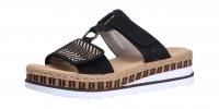 Rieker Damen Pantolette schwarz-natur/schwar (Schwarz) V7947-00