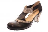 Ghibi Damen Sandale schwarz/weiß (Schwarz) A042